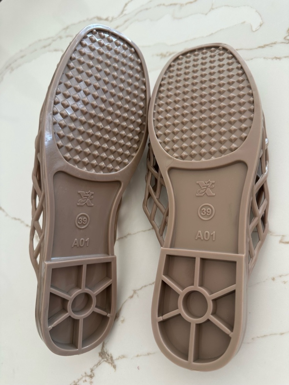 Jelly Slide Sandals in Beige - Picture 2 of 2